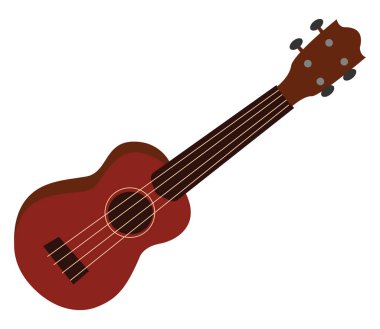 Kırmızı gitar, illüstrasyon, beyaz arka plan vektör.