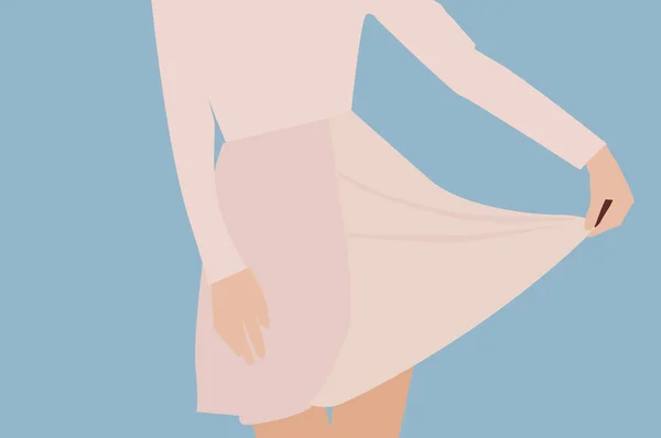 Girl in pink skirt, illustration, vector on white background. — Stock Vector