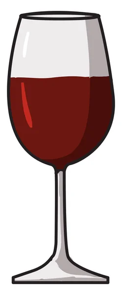Glass of wine, illustration, vector on white background. — Stock Vector