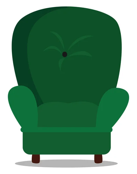 Fauteuil vert, illustration, vecteur sur fond blanc. — Image vectorielle