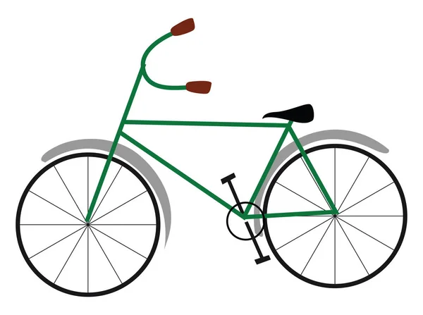 Зеленый велосипед, иллюстрация, вектор на белом фоне . — стоковый вектор