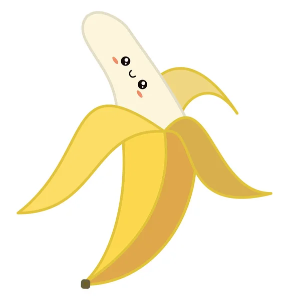 Szczęśliwy banan, ilustracja, wektor na białym tle. — Wektor stockowy