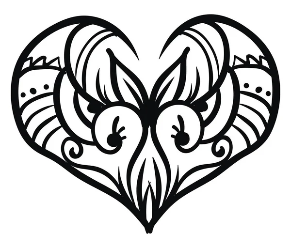 Heart decoration, illustration, vector on white background. — Stock Vector