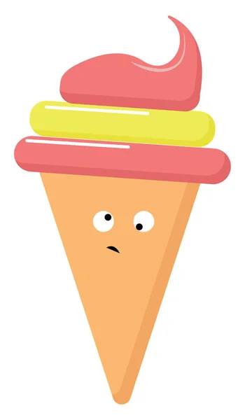疯狂的冰淇淋，插图，白色背景的矢量. — 图库矢量图片