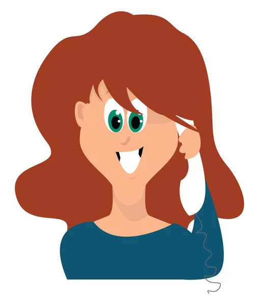 Chica con el pelo rojo, ilustración, vector sobre fondo blanco. — Archivo Imágenes Vectoriales