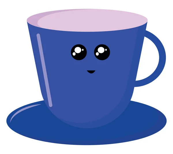 Niedliche blaue Tasse, Illustration, Vektor auf weißem Hintergrund. — Stockvektor