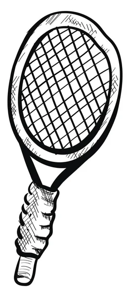 Tennisschläger Zeichnung, Illustration, Vektor auf weißem Hintergrund. — Stockvektor