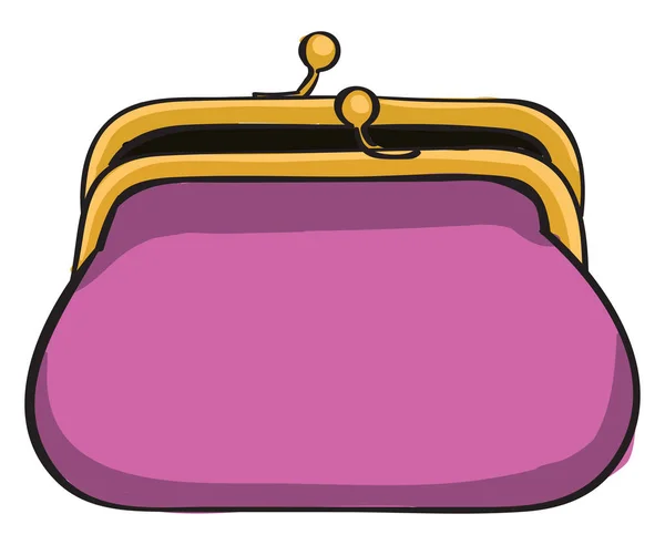 ピンクの財布イラスト白い背景のベクトル. — ストックベクタ
