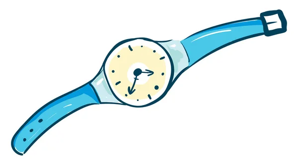 Голубые наручные часы, иллюстрация, вектор на белом фоне . — стоковый вектор