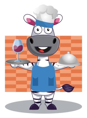 Şarap, illüstrasyon, beyaz arka plan üzerinde vektör ile Zebra.