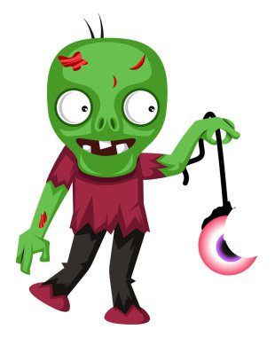 Göz, illüstrasyon, beyaz arka plan üzerinde vektör ile Zombi.