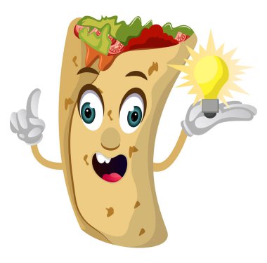 Ampullü Burrito, illüstrasyon, beyaz arka plan üzerine vektör