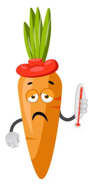 Hasta havuç, illüstrasyon, beyaz arka plan vektör.