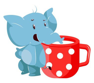 Sütlü fil, illüstrasyon, beyaz arka plan üzerinde vektör.