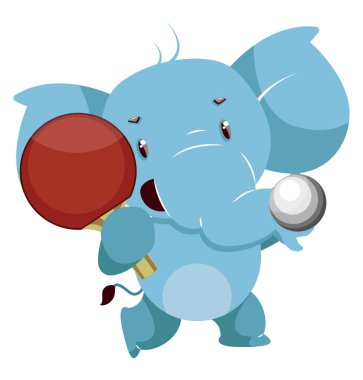 Raketli fil, illüstrasyon, beyaz arka plan üzerinde vektör.