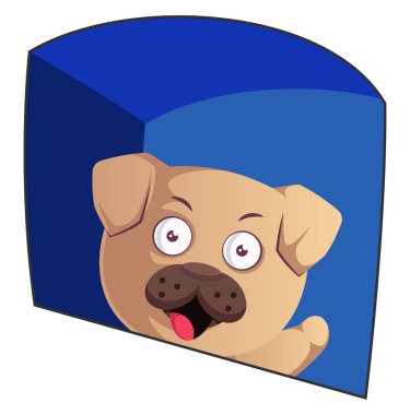 Pug sallayarak, illüstrasyon, beyaz arka plan üzerinde vektör.