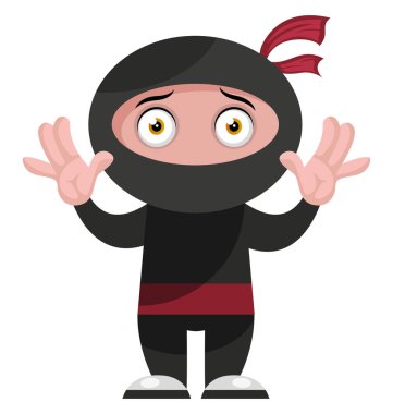 Ninja teslim, illüstrasyon, beyaz arka plan vektör.