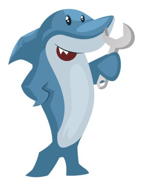 Anahtarlı köpekbalığı, illüstrasyon, beyaz arka plan üzerinde vektör.