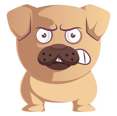 Pug mad, illüstrasyon, beyaz arka plan vektör.
