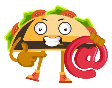 @ işareti, illüstrasyon, beyaz arka plan üzerinde vektör ile Taco.