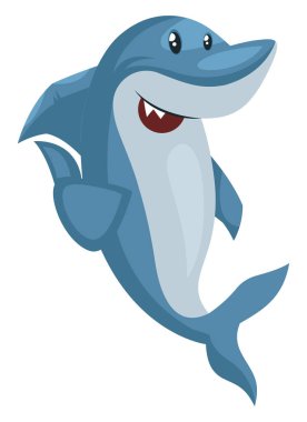 Köpekbalığı tamam, illüstrasyon, beyaz arka plan üzerinde vektör.