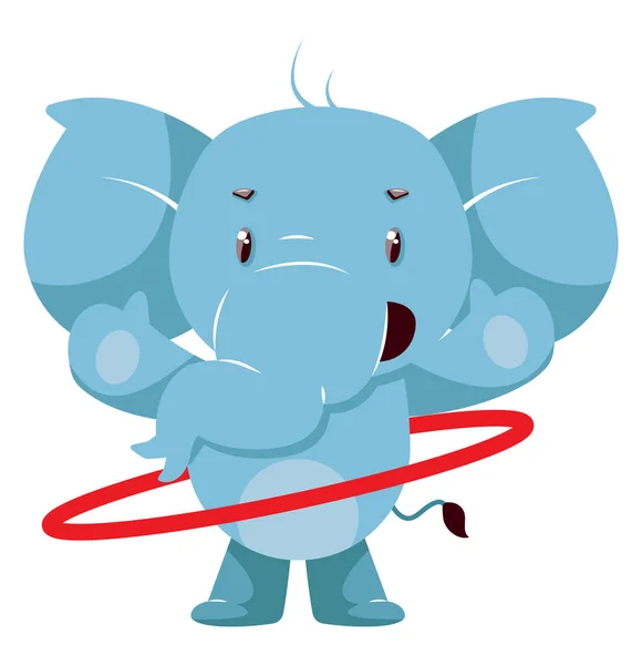 Elefante com arco de hula, ilustração, vetor no backgroun branco — Vetor de Stock