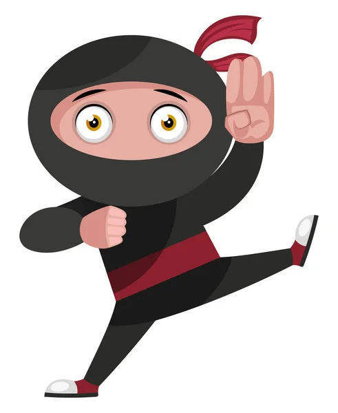 Ninja is vechten, illustratie, vector op witte achtergrond. — Stockvector