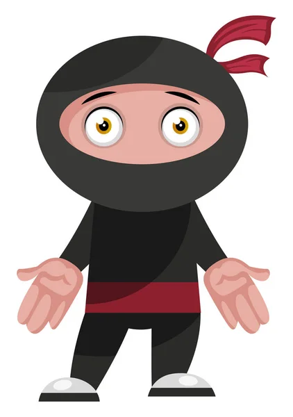 Ninja está confundido, ilustración, vector sobre fondo blanco . — Vector de stock