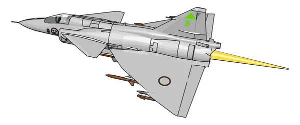 Jet volante, illustrazione, vettore su sfondo bianco . — Vettoriale Stock