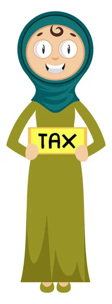 Donna con tasse, illustrazione, vettore su sfondo bianco . — Vettoriale Stock