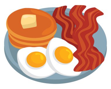 Harika kahvaltı, illüstrasyon, beyaz arka plan vektörü.