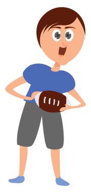 Rugby oyuncusu, illüstrasyon, beyaz arkaplan üzerindeki vektör