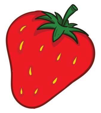 Kırmızı çilek, illüstrasyon, beyaz arkaplanda vektör