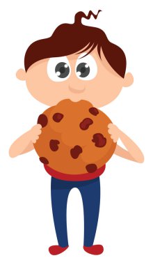 Büyük kurabiye, illüstrasyon, beyaz arkaplanda vektör