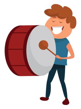 Büyük davul, illüstrasyon, beyaz arkaplan vektörü