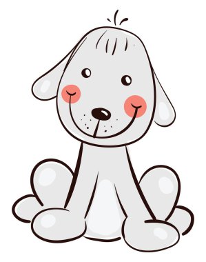 Mutlu köpek, illüstrasyon, beyaz arka plan vektör