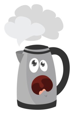 Kaynar su ısıtıcısı, illüstrasyon, beyaz arkaplanda vektör