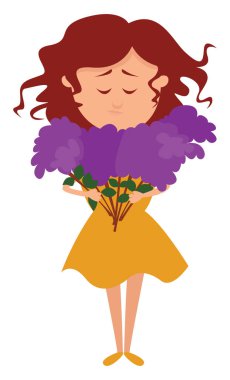 Zambak buketi, illüstrasyon, beyaz arkaplanda vektör