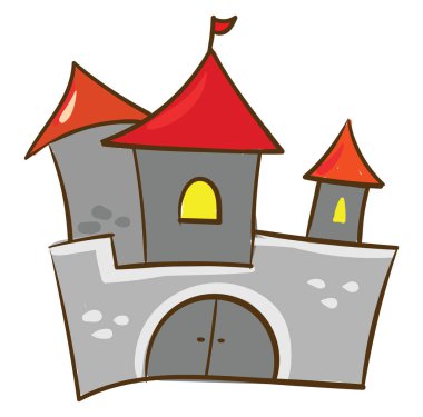 Büyük kale, illüstrasyon, beyaz arkaplanda vektör