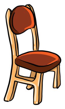 Ahşap mutfak sandalyesi, illüstrasyon, beyaz arka planda vektör.