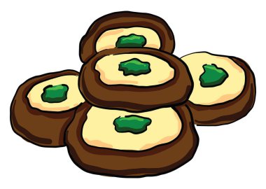 Peynir pirzolası, illüstrasyon, beyaz arkaplanda vektör