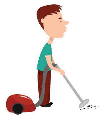 Adam temizlik, illüstrasyon, beyaz arkaplan vektörü