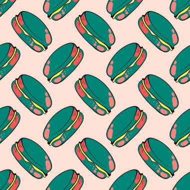 Makaronlar deseni, gül arka planında pürüzsüz desen.