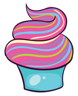 Renkli kek, illüstrasyon, beyaz arkaplanda vektör