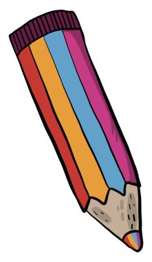 Renkli kalem, illüstrasyon, beyaz arkaplanda vektör