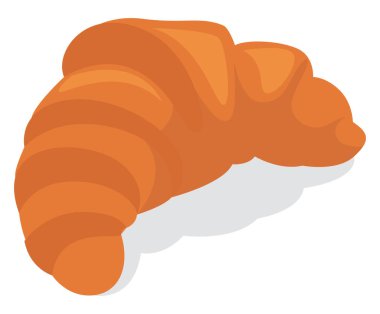 Taze kruvasan, illüstrasyon, beyaz arkaplanda vektör