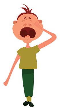 Ağlayan adam, illüstrasyon, beyaz arka planda vektör