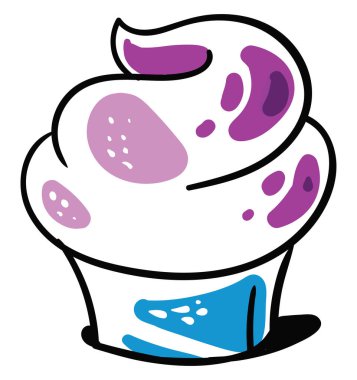 Cupcake çizim, illüstrasyon, beyaz arka plan üzerinde vektör