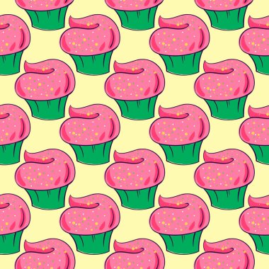 Kek deseni, sarı arkaplanda pürüzsüz desen.