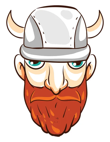 Angry Viking Cabeça Ilustração Vetor Sobre Fundo Branco —  Vetores de Stock